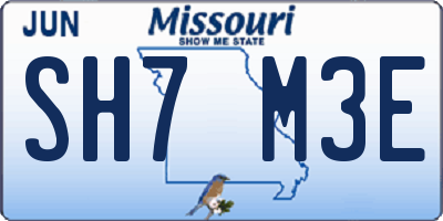 MO license plate SH7M3E
