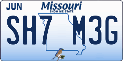 MO license plate SH7M3G