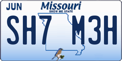 MO license plate SH7M3H
