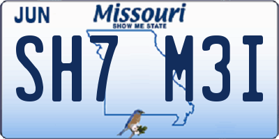 MO license plate SH7M3I