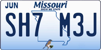 MO license plate SH7M3J