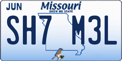 MO license plate SH7M3L