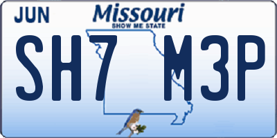 MO license plate SH7M3P