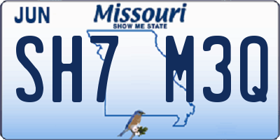 MO license plate SH7M3Q