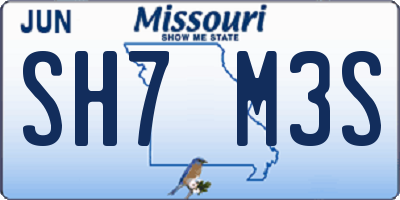 MO license plate SH7M3S