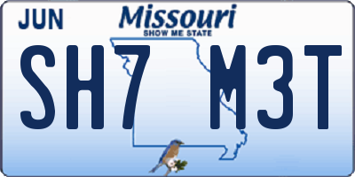 MO license plate SH7M3T
