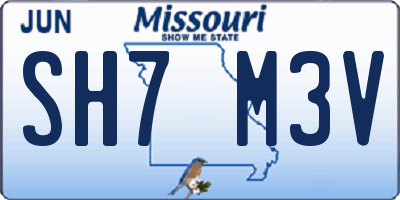 MO license plate SH7M3V