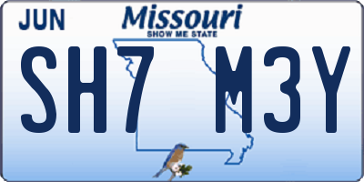 MO license plate SH7M3Y