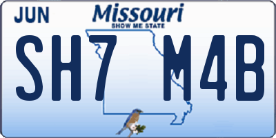 MO license plate SH7M4B