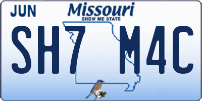 MO license plate SH7M4C