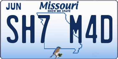 MO license plate SH7M4D