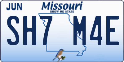 MO license plate SH7M4E