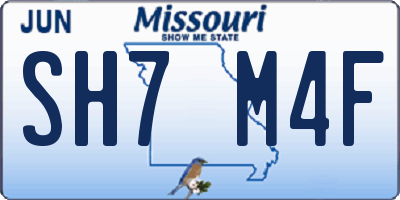 MO license plate SH7M4F