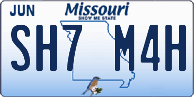 MO license plate SH7M4H
