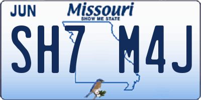 MO license plate SH7M4J