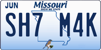 MO license plate SH7M4K