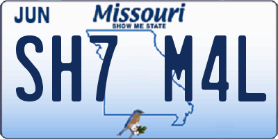 MO license plate SH7M4L
