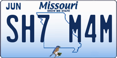 MO license plate SH7M4M