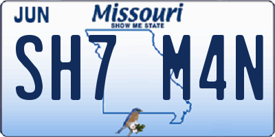 MO license plate SH7M4N