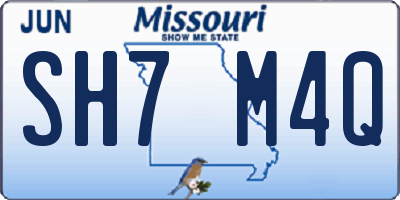 MO license plate SH7M4Q