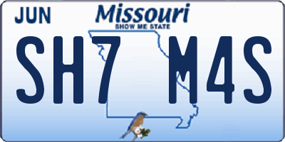 MO license plate SH7M4S
