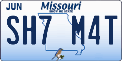 MO license plate SH7M4T