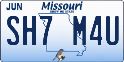 MO license plate SH7M4U
