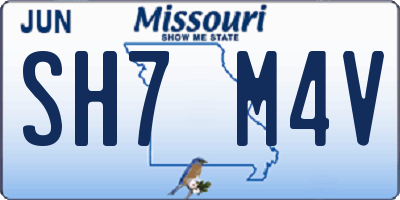 MO license plate SH7M4V