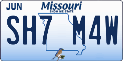 MO license plate SH7M4W