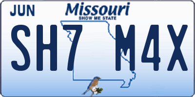 MO license plate SH7M4X