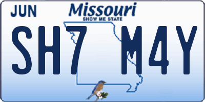 MO license plate SH7M4Y