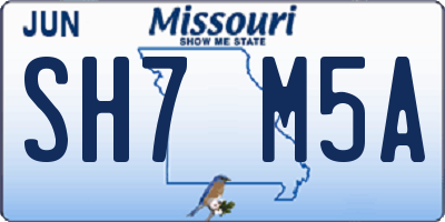 MO license plate SH7M5A