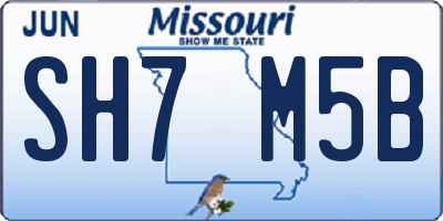 MO license plate SH7M5B