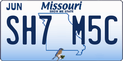 MO license plate SH7M5C