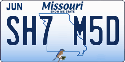 MO license plate SH7M5D