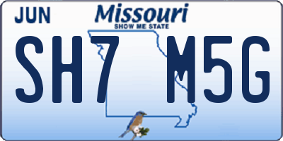 MO license plate SH7M5G