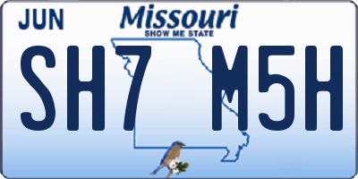 MO license plate SH7M5H