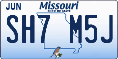 MO license plate SH7M5J