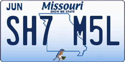 MO license plate SH7M5L