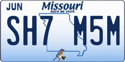 MO license plate SH7M5M