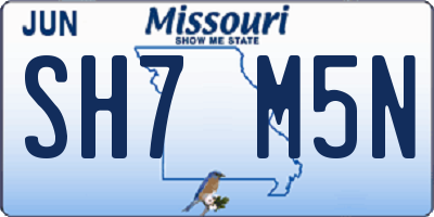 MO license plate SH7M5N