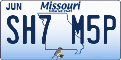 MO license plate SH7M5P