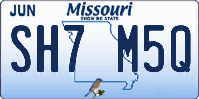 MO license plate SH7M5Q