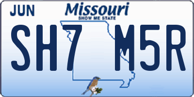 MO license plate SH7M5R