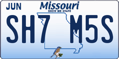 MO license plate SH7M5S