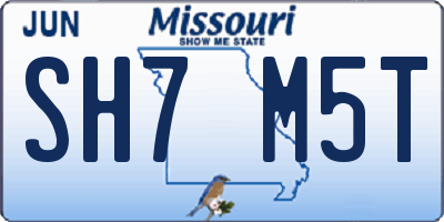 MO license plate SH7M5T