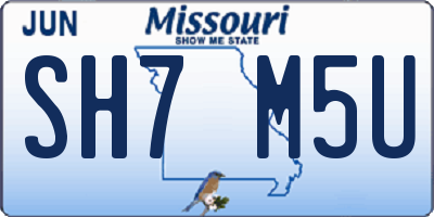 MO license plate SH7M5U