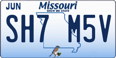 MO license plate SH7M5V