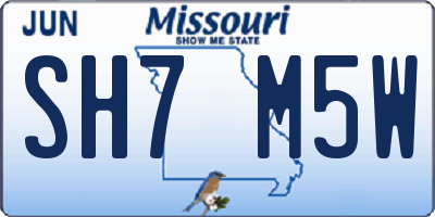 MO license plate SH7M5W