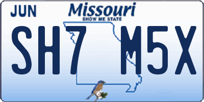 MO license plate SH7M5X